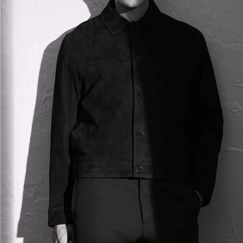 H&M NWOT Slim Fit Jacket In Soft Suede With A Fitted Silhouette. - Picture 2 of 11